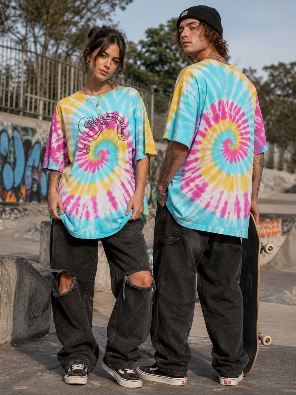 🧨SALE 4th OF JULY🧨 Get Real “Thanks, Anything Helps” Tie Dye Tee Skatercore